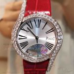Swiss Replica Piaget Limelight Gala 32 MM Red Leather SS Diamond Case Women's Quartz Watch